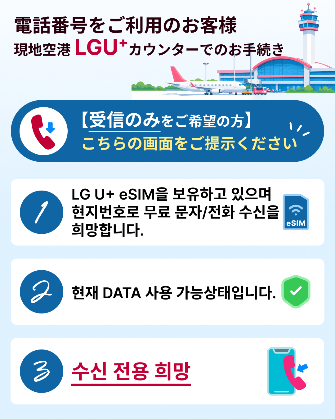 LGU+カウンター提示用 受信のみ希望