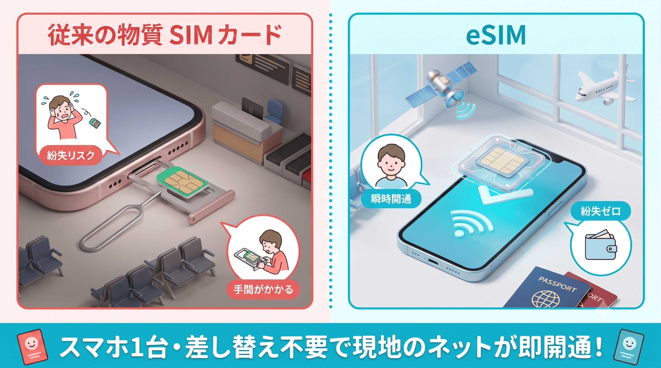 eSIMとは?物理SIMやポケットWiFiとの違い