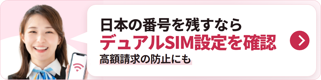 日本の番号を残すなら デュアルSIM設定を確認 高額請求の防止にも