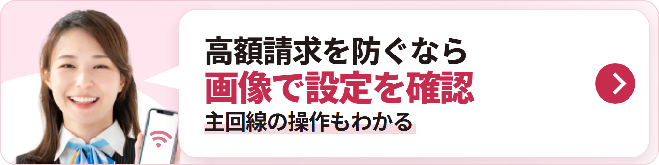 高額請求を防ぐなら 画像で設定を確認 主回線の操作もわかる