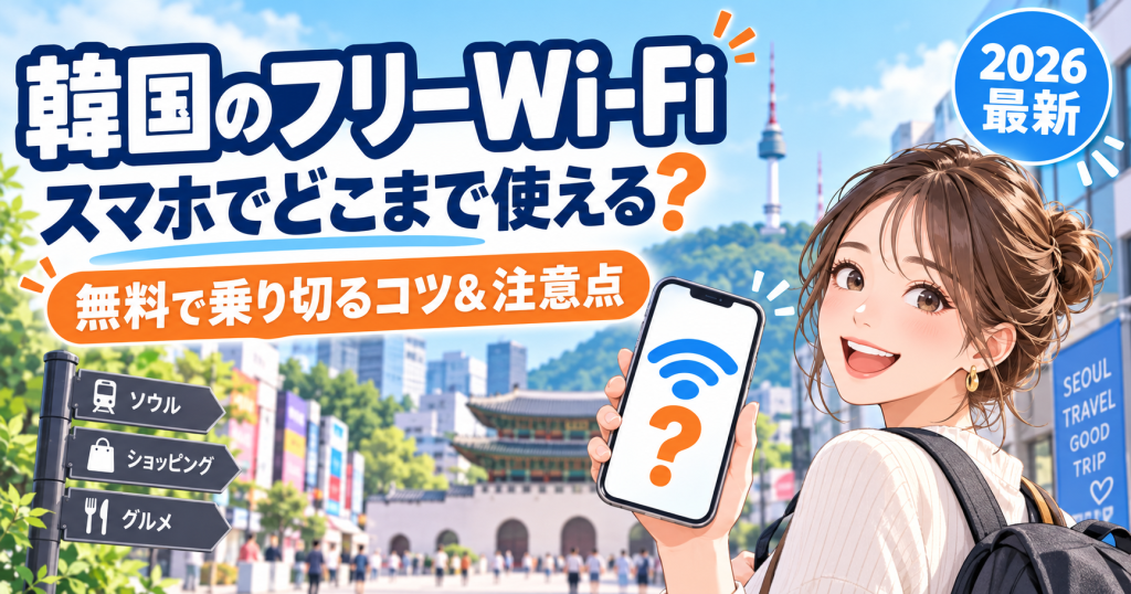 韓国のフリーWi-Fiは日本のスマホで使える？無料で乗り切る方法と限界【2026年最新】