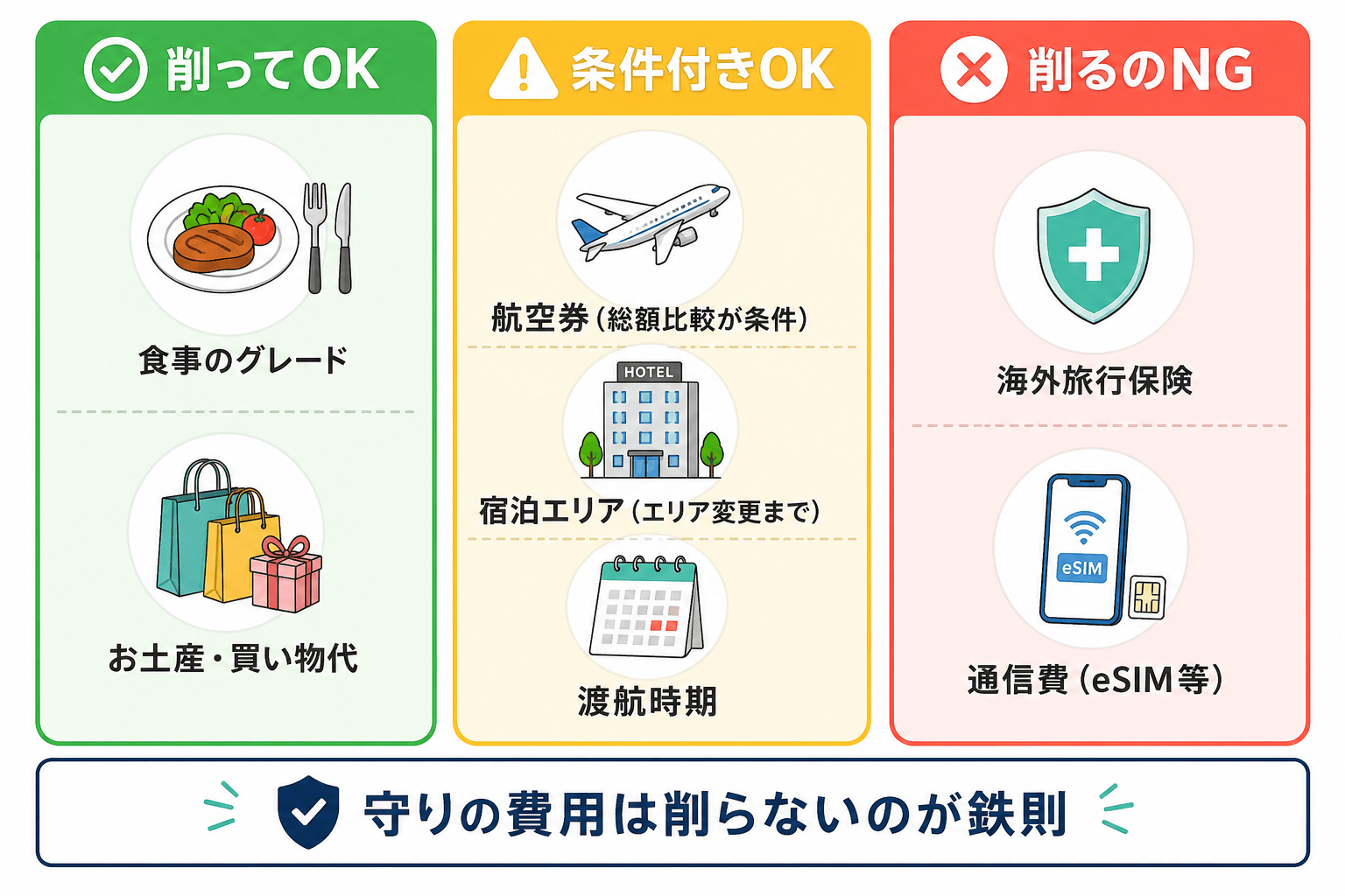 韓国旅行で削れる費用・削ってはいけない費用
