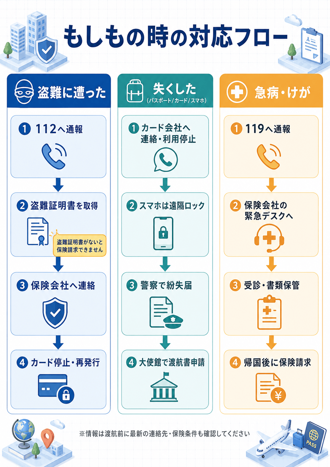 韓国旅行で被害に遭ったときの対応フロー