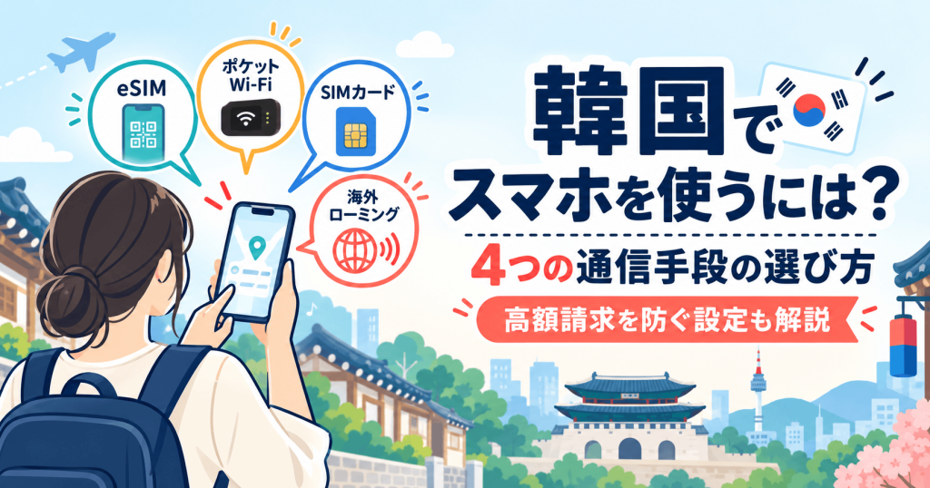 韓国でスマホを使うには?4つの通信手段の選び方と高額請求を防ぐ設定ガイド
