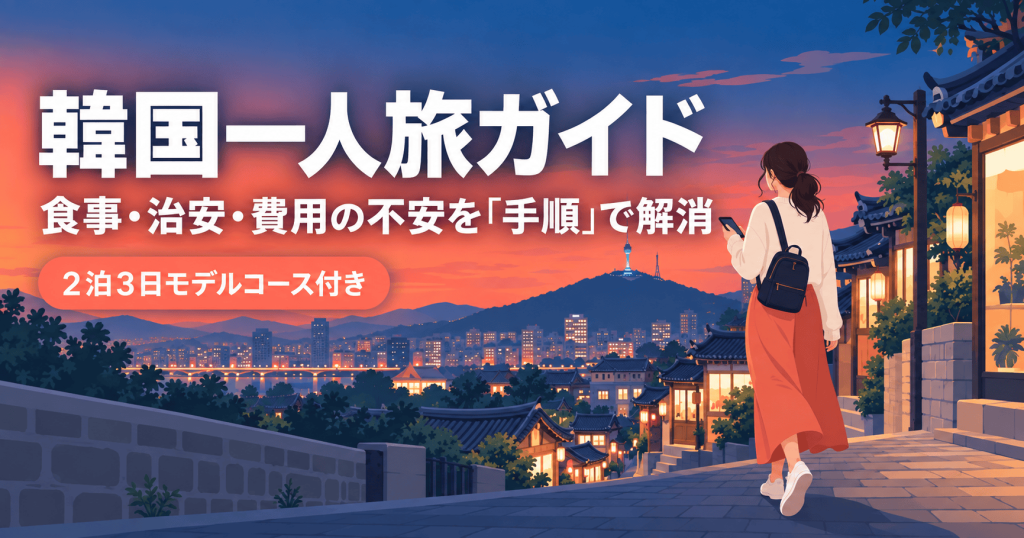 韓国一人旅ガイド｜女性一人の食事・治安・費用の不安を手順で解消【2泊3日】